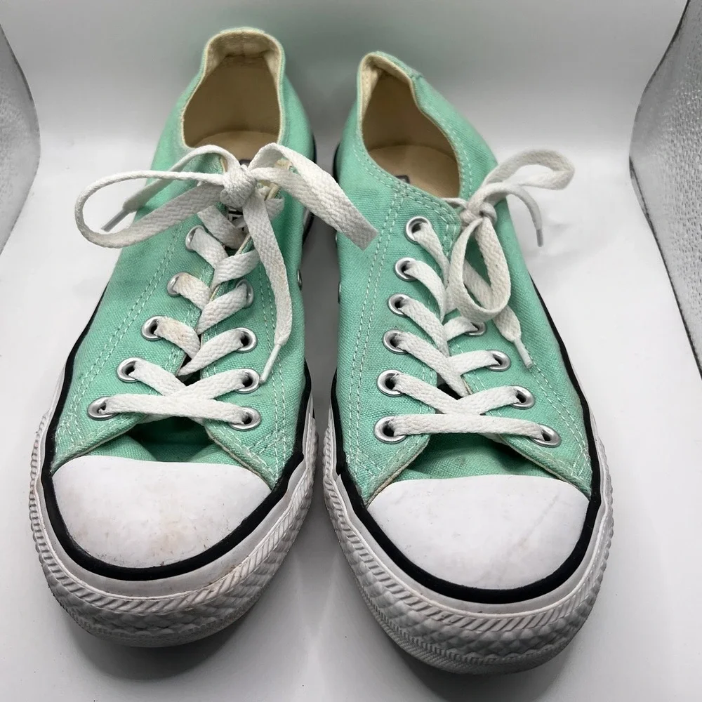 Converse All Star Low Size W8 M6 Mint Green Good Canvas Sneakers 136565F